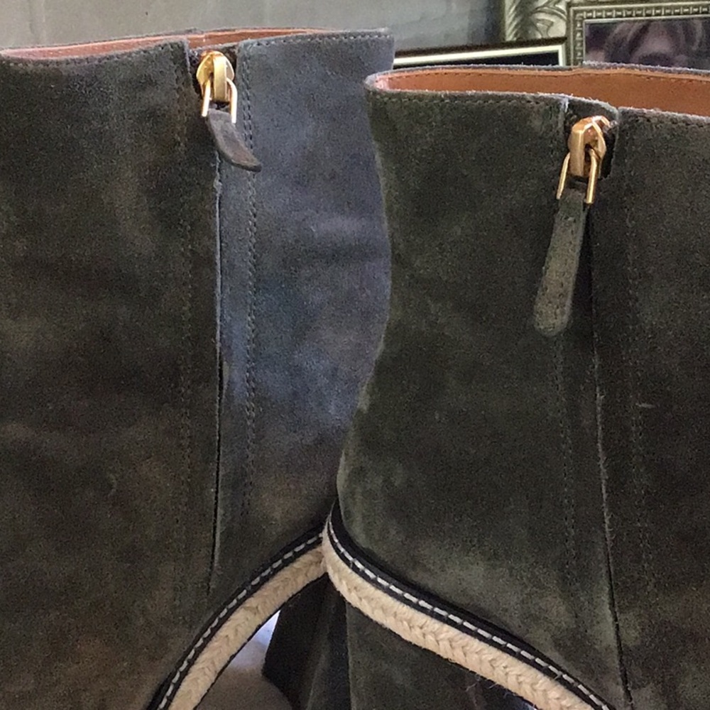 Tory Burch Olive Suede Olive Green Ankle Boots - Picture 8 of 8